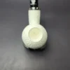 MBSD Meerschaum Silver Rusticated Apple Block Meerschaum Pipe, Briar-Mortise, New - Image 5