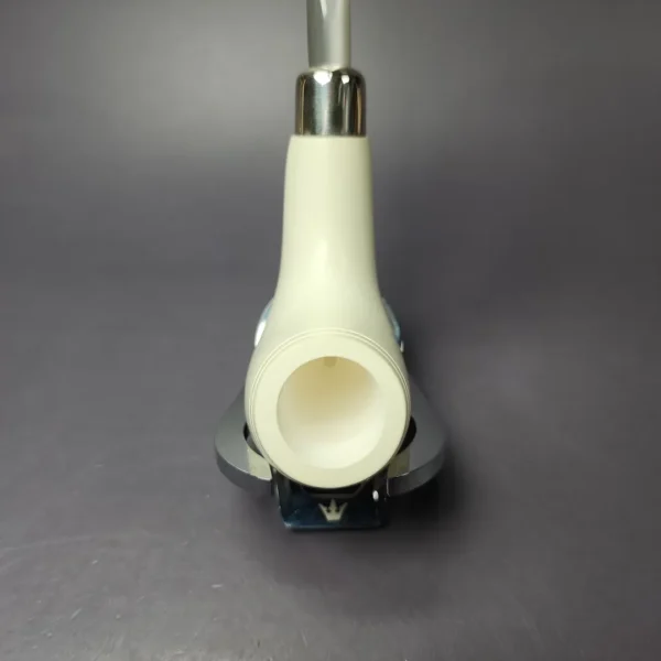 MBSD Meerschaum Silver Smooth Volcano Block Meerschaum Pipe, New - Image 5