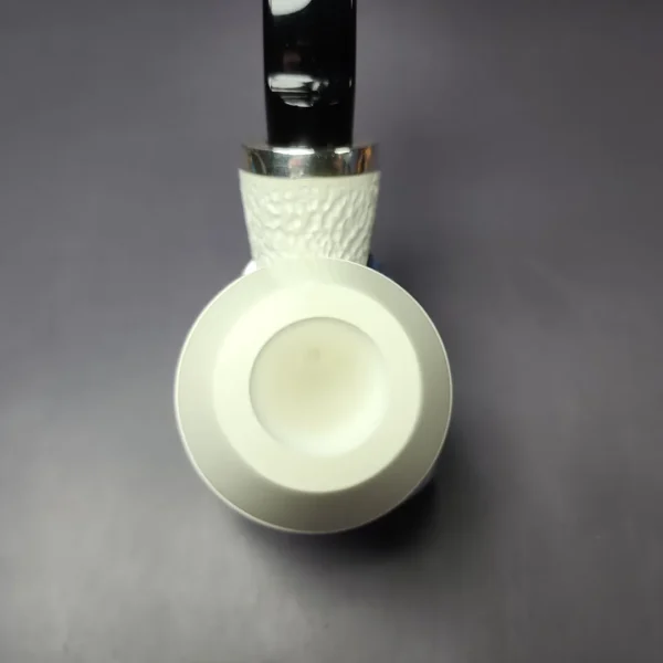 MBSD Meerschaum Silver Reverse Calabash Rhodesian Block Meerschaum Pipe, New - Image 5