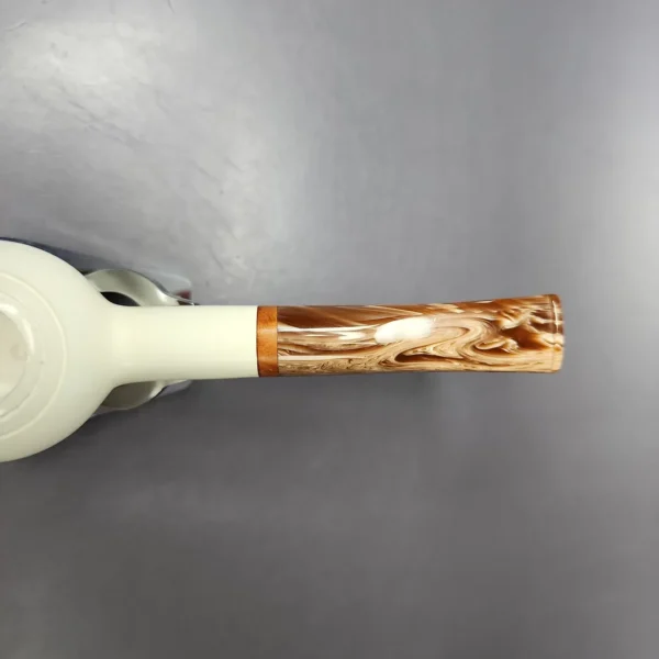 MBSD Meerschaum Deluxe Smooth Prince Block Meerschaum Pipe, Briar-Mortise, New - Image 6