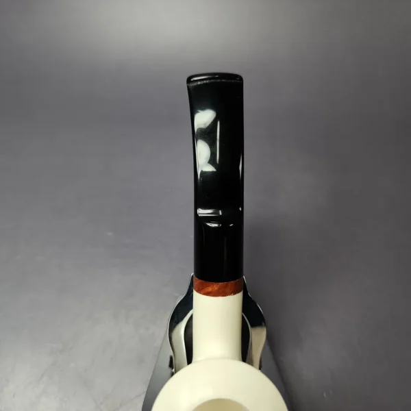 MBSD Meerschaum Deluxe Rhodesian Block Meerschaum Pipe, Briar-Mortise, New - Image 6