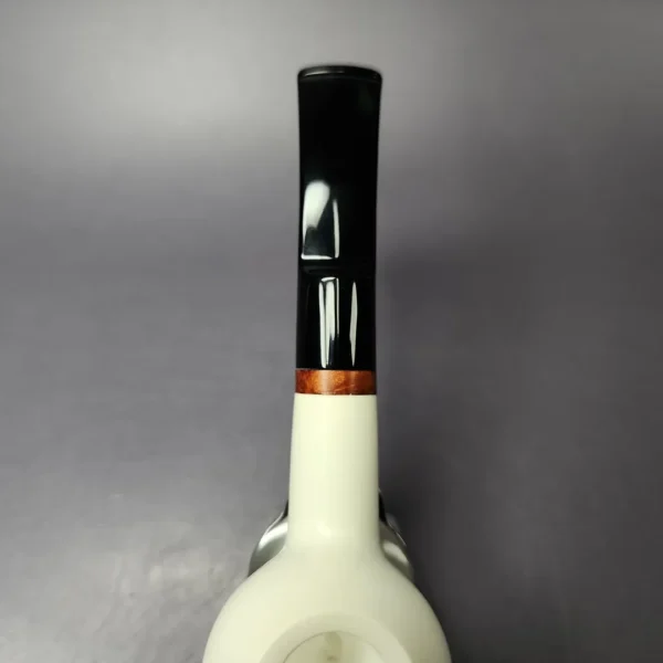 MBSD Meerschaum Deluxe Smooth Prince Block Meerschaum Pipe, Briar-Mortise, New - Image 6