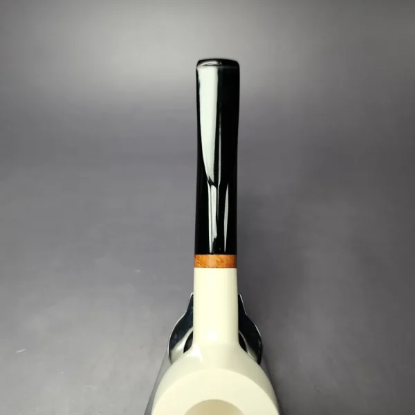 MBSD Meerschaum Deluxe Smooth Pot Block Meerschaum Pipe, Briar-Mortise, New - Image 6