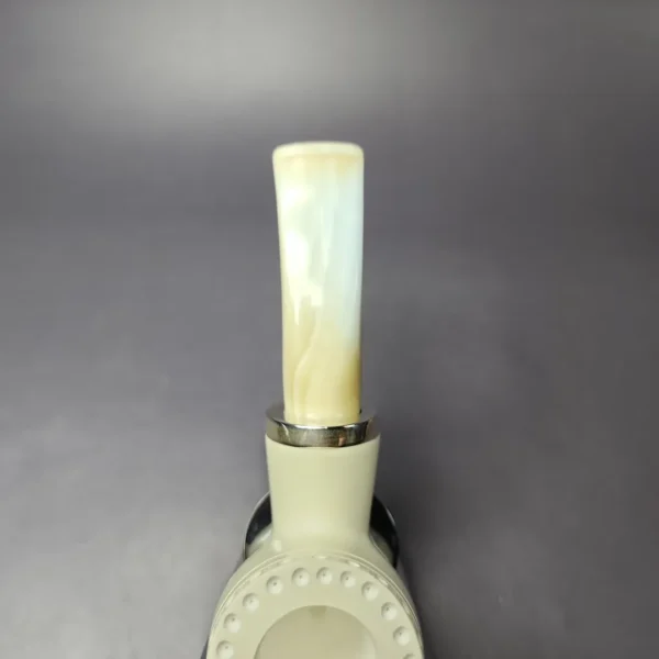 MBSD Meerschaum Silver Stubby Pot Reverse Calabash Block Meerschaum Pipe, New - Image 6