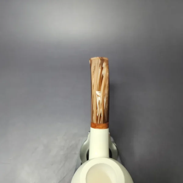 MBSD Meerschaum Deluxe Smooth Brandy Block Meerschaum Pipe, Briar-Mortise, New - Image 6