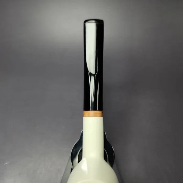 MBSD Meerschaum Deluxe Smooth Billiard Block Meerschaum Pipe, Briar-Mortise, New - Image 6