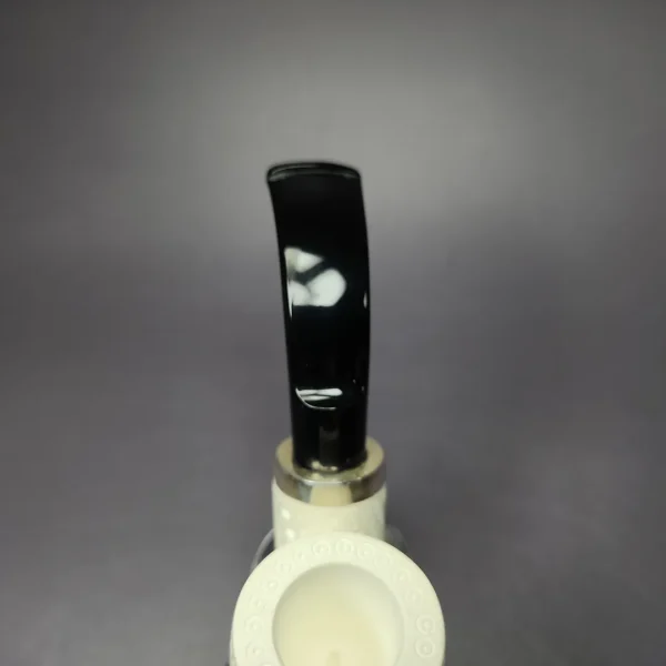 MBSD Meerschaum Silver Reverse Calabash Lattice Oom Paul Block Meerschaum Pipe, New - Image 6