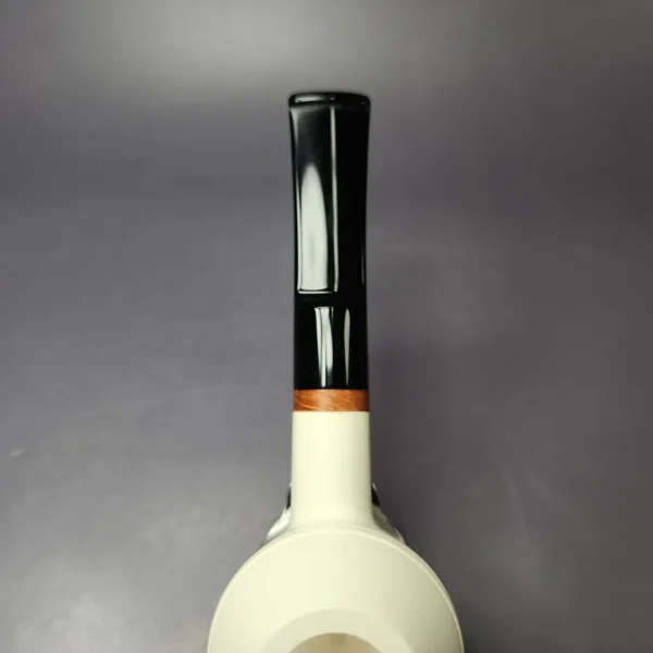 MBSD Meerschaum Deluxe Smooth Bullcap Block Meerschaum Pipe, Briar-Mortise, New - Image 6