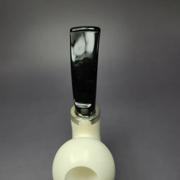 MBSD Meerschaum Silver Smooth Acorn Sitter Reverse Calabash Block Meerschaum Pipe, New - Image 6