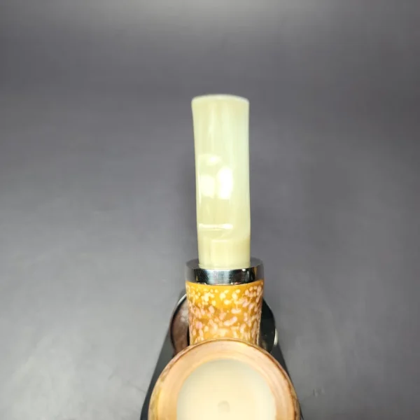 MBSD Meerschaum Silver Rustic Tankard Reverse Calabash Block Meerschaum Pipe, New - Image 6