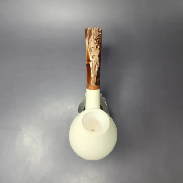 MBSD Meerschaum Deluxe Smooth Egg Block Meerschaum Pipe, Briar-Mortise, New - Image 7