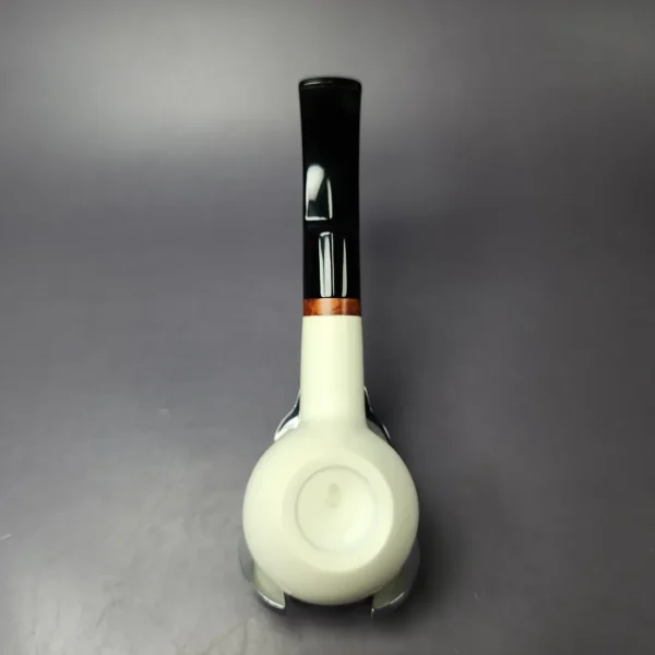 MBSD Meerschaum Deluxe Smooth Prince Block Meerschaum Pipe, Briar-Mortise, New - Image 7