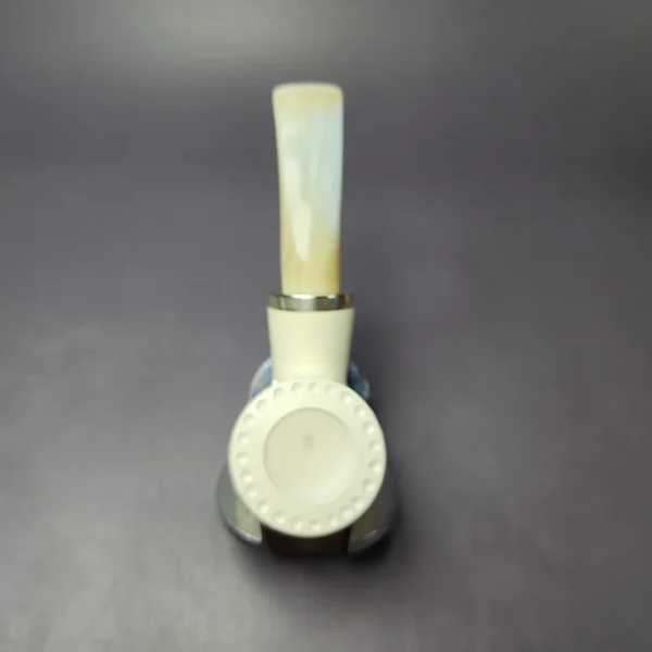 MBSD Meerschaum Silver Stubby Pot Reverse Calabash Block Meerschaum Pipe, New - Image 7