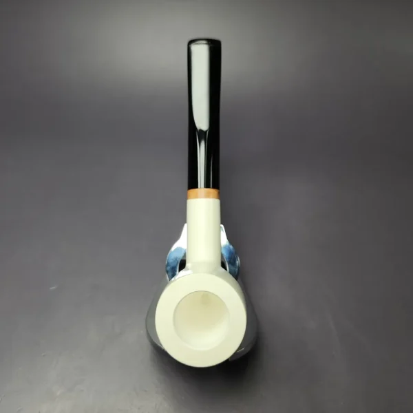 MBSD Meerschaum Deluxe Smooth Billiard Block Meerschaum Pipe, Briar-Mortise, New - Image 7