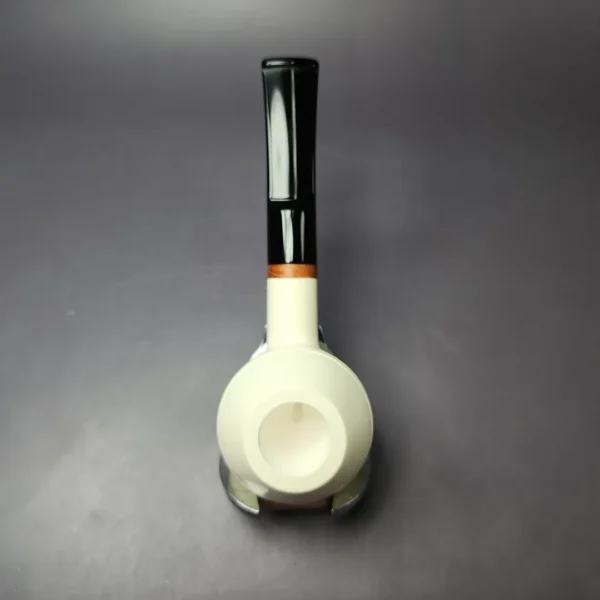 MBSD Meerschaum Deluxe Smooth Bullcap Block Meerschaum Pipe, Briar-Mortise, New - Image 7