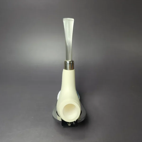 MBSD Meerschaum Silver Smooth Volcano Block Meerschaum Pipe, New - Image 7