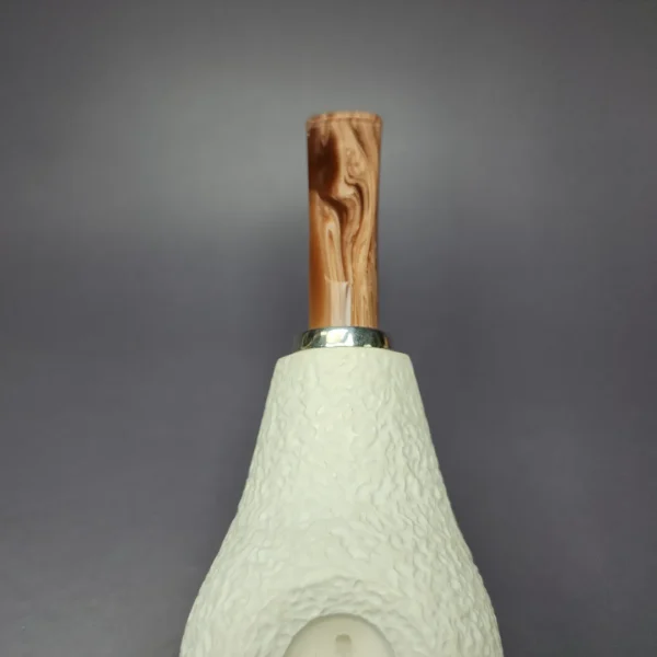 MBSD Meerschaum Silver Rustic Eskimo Reverse Calabash Block Meerschaum Pipe, New - Image 7