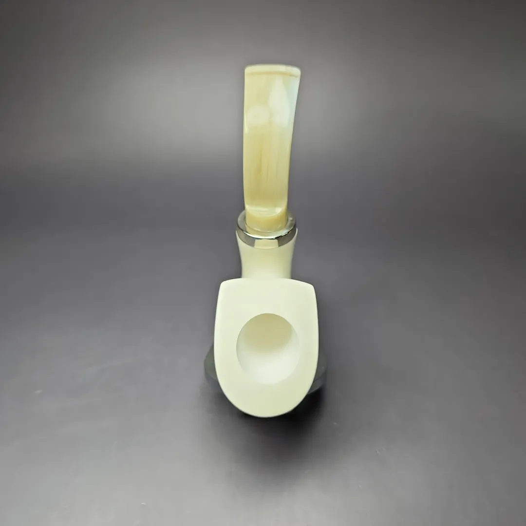 MBSD Meerschaum Silver Pickaxe Reverse Calabash Block Meerschaum Pipe, New - Image 7