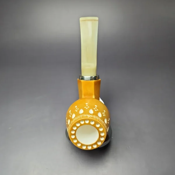 MBSD Meerschaum Silver Devil Anse Reverse Calabash Block Meerschaum Pipe, New - Image 7