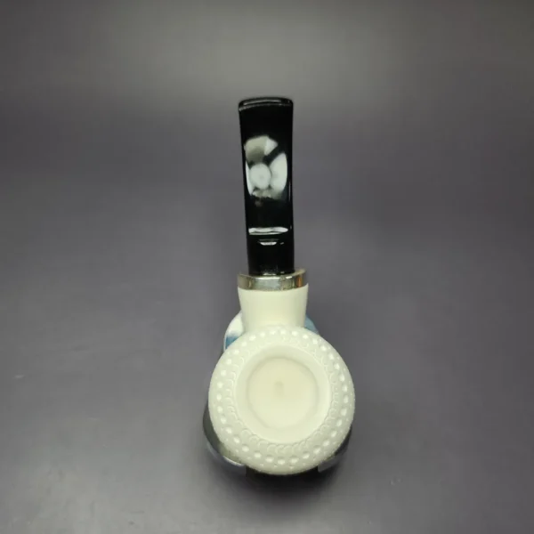 MBSD Meerschaum Silver Lattice "Danish Dublin" Rev Calabash Block Meerschaum Pipe, New - Image 7