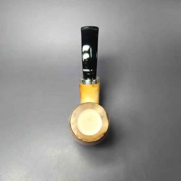 MBSD Meerschaum Silver Smooth Poker Reverse Calabash Block Meerschaum Pipe, New - Image 7