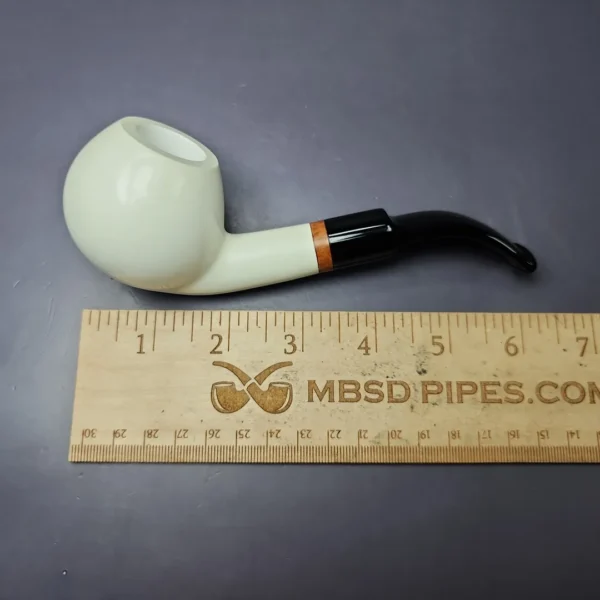 MBSD Meerschaum Deluxe Smooth Apple Block Meerschaum Pipe, Briar-Mortise, New - Image 8
