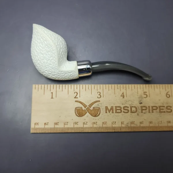 MBSD Meerschaum Silver Rustic Cobra Block Meerschaum Pipe, New - Image 8