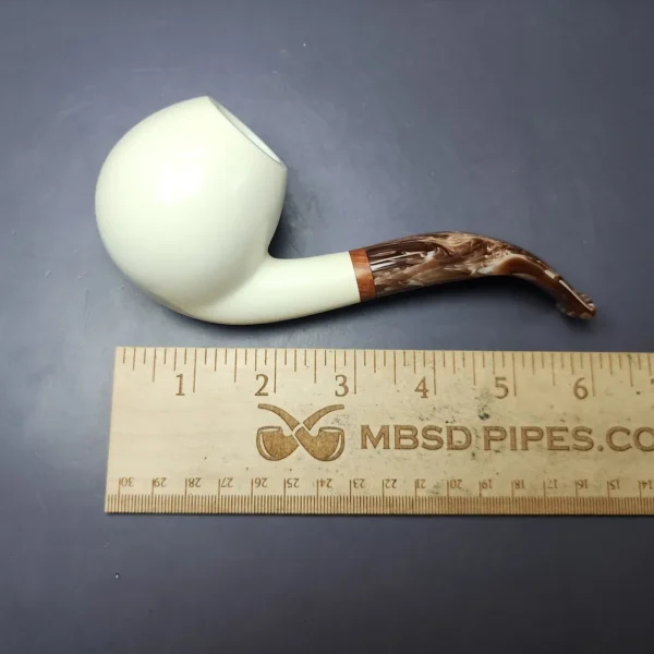 MBSD Meerschaum Deluxe Smooth Egg Block Meerschaum Pipe, Briar-Mortise, New - Image 8