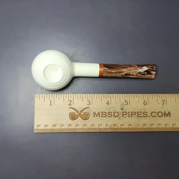 MBSD Meerschaum Deluxe Smooth Prince Block Meerschaum Pipe, Briar-Mortise, New - Image 8