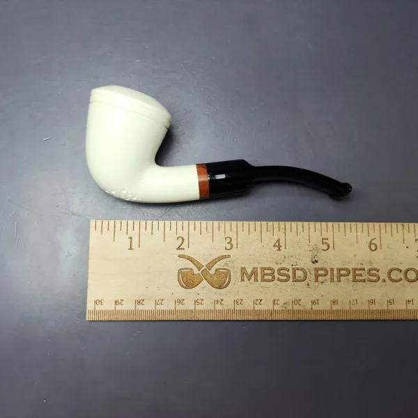 MBSD Meerschaum Deluxe Rhodesian Block Meerschaum Pipe, Briar-Mortise, New - Image 8
