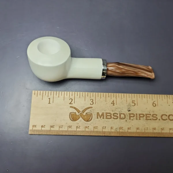 MBSD Meerschaum Silver Reverse Calabash Bullcap Block Meerschaum Pipe, New - Image 8