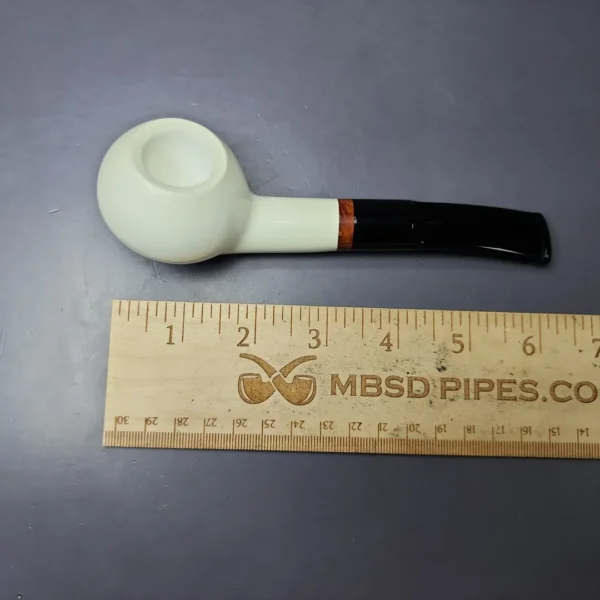 MBSD Meerschaum Deluxe Smooth Prince Block Meerschaum Pipe, Briar-Mortise, New - Image 8