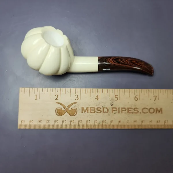 MBSD Meerschaum Deluxe Premier Sea Urchin Block Meerschaum Pipe, Briar-Mortise - Image 8