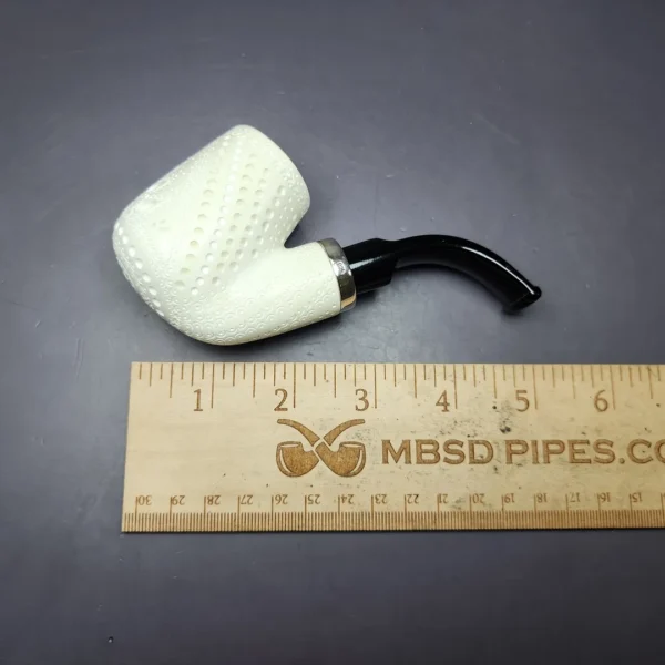 MBSD Meerschaum Silver Reverse Calabash Lattice Oom Paul Block Meerschaum Pipe, New - Image 8