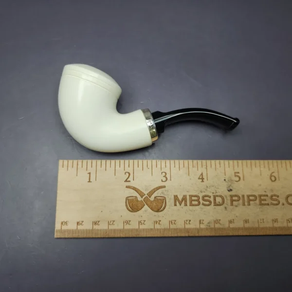 MBSD Meerschaum Silver Rhodesian Reverse Calabash Block Meerschaum Pipe, New - Image 8