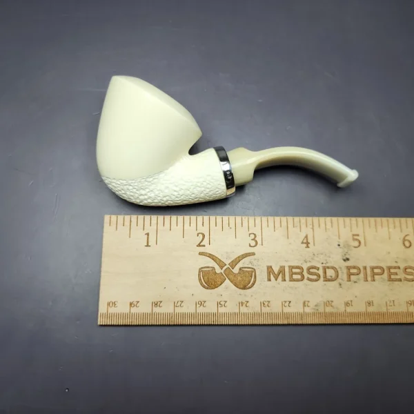 MBSD Meerschaum Silver Danish Dublin Reverse Calabash Block Meerschaum Pipe, New - Image 8