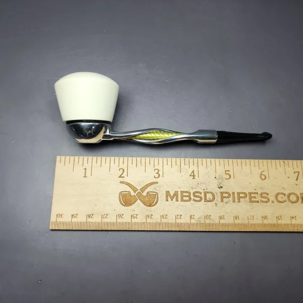 Falcon Shillelagh Green w/ MBSD Meerschaum Rhodesian Block Meerschaum Bowl Pipe, New - Image 8