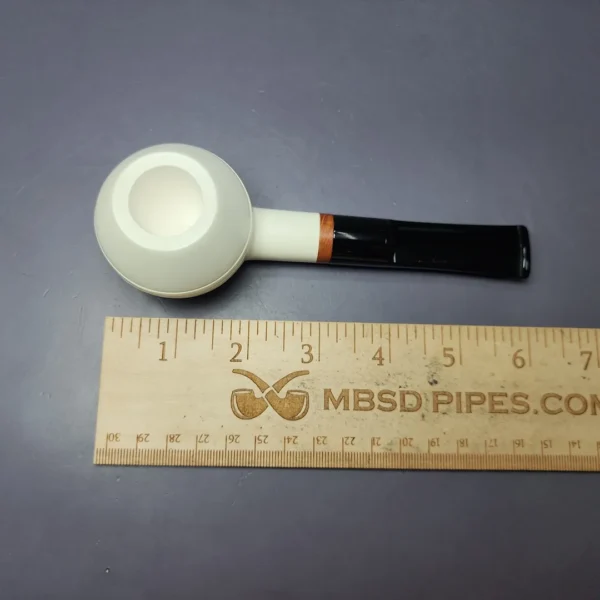 MBSD Meerschaum Deluxe Smooth Bullcap Block Meerschaum Pipe, Briar-Mortise, New - Image 8