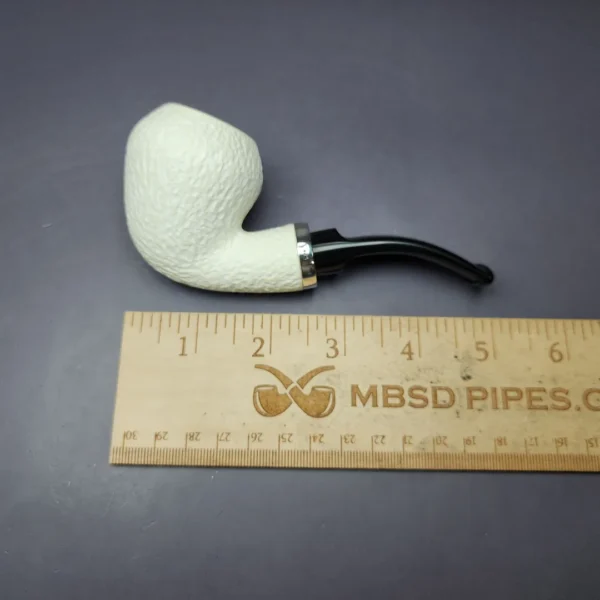 MBSD Meerschaum Silver Rustic Acorn Reverse Calabash Block Meerschaum Pipe, New - Image 8