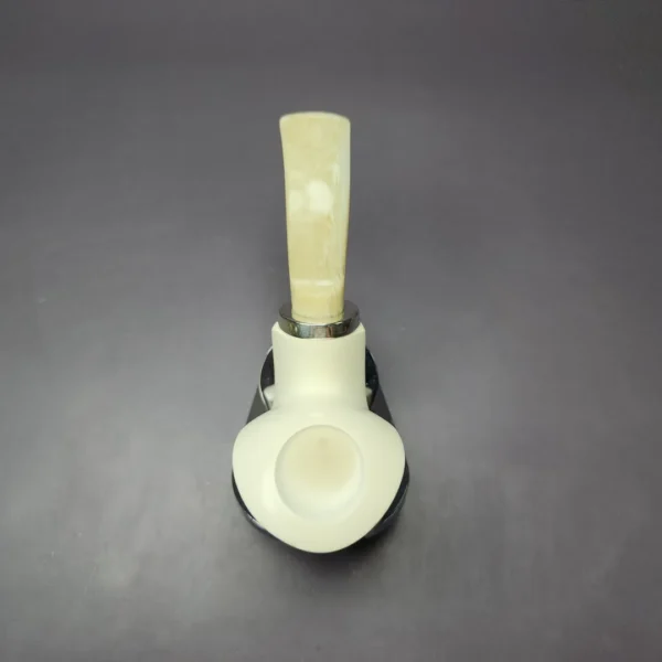 MBSD Meerschaum Silver Reverse Calabash Block Meerschaum Pipe, New - Image 8