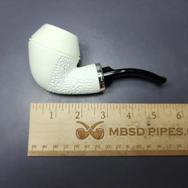 MBSD Meerschaum Silver Reverse Calabash Rhodesian Block Meerschaum Pipe, New - Image 8