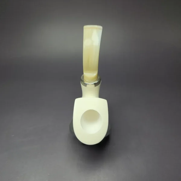 MBSD Meerschaum Silver Pickaxe Reverse Calabash Block Meerschaum Pipe, New - Image 8