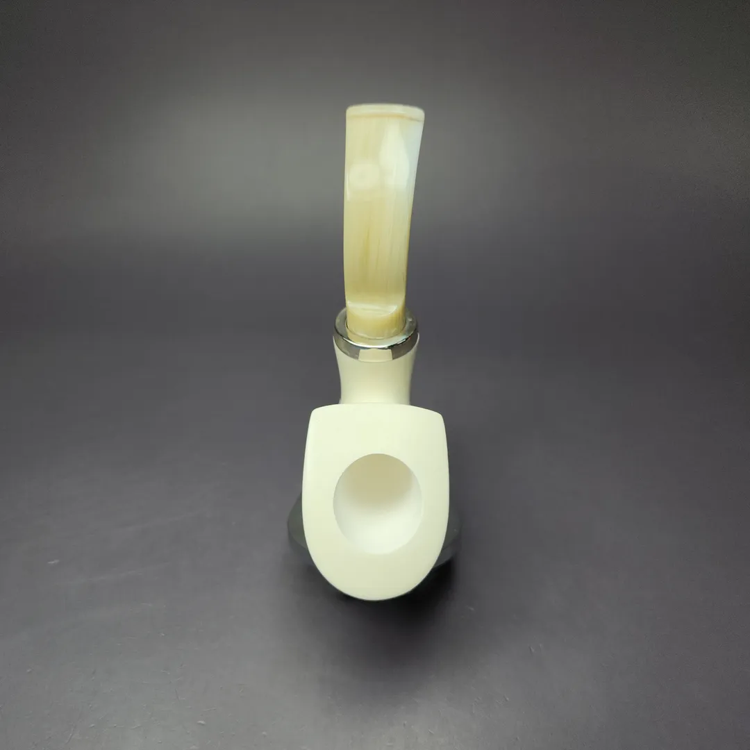 MBSD Meerschaum Silver Pickaxe Reverse Calabash Block Meerschaum Pipe, New - Image 8