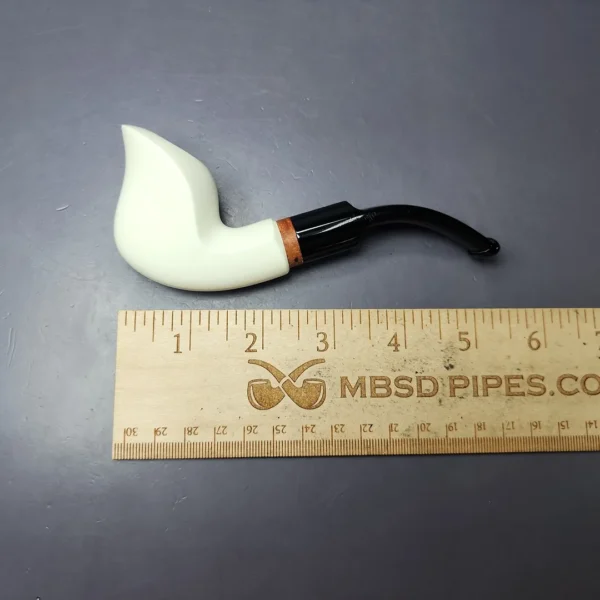 MBSD Meerschaum Deluxe Smooth Cobra Block Meerschaum Pipe, Briar-Mortise, New - Image 8