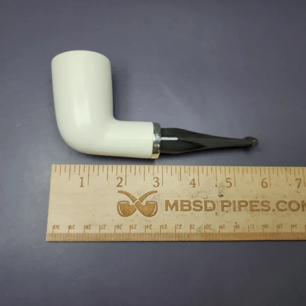 MBSD Meerschaum Silver Stack Reverse Calabash Block Meerschaum Pipe, New - Image 8