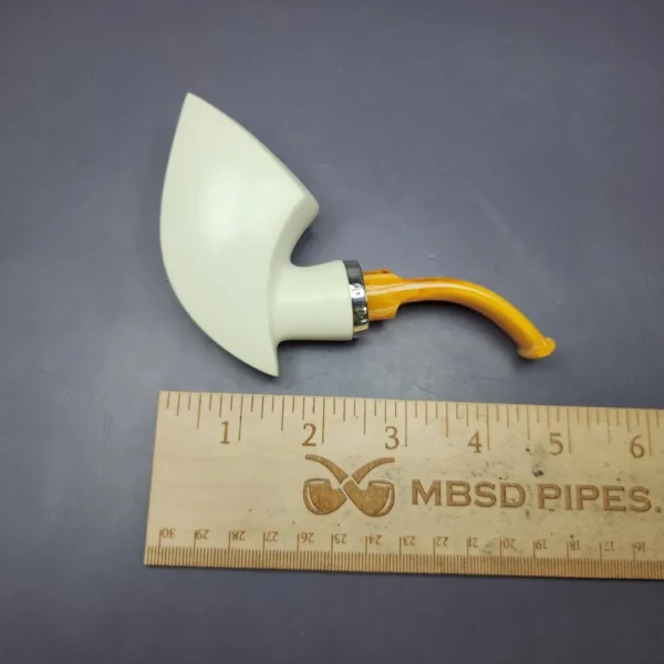 MBSD Meerschaum Silver Reverse Calabash Block Meerschaum Pipe, New - Image 8