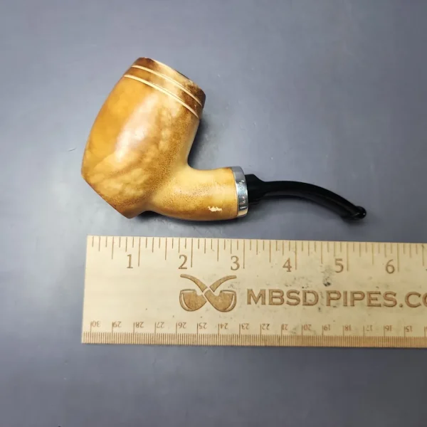 MBSD Meerschaum Silver Smooth Poker Reverse Calabash Block Meerschaum Pipe, New - Image 8