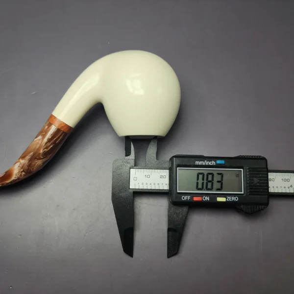 MBSD Meerschaum Deluxe Smooth Egg Block Meerschaum Pipe, Briar-Mortise, New - Image 9