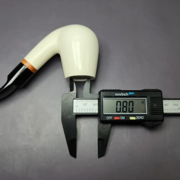 MBSD Meerschaum Deluxe Smooth Bent Billiard Block Meerschaum Pipe, Briar-Mortise, New - Image 9