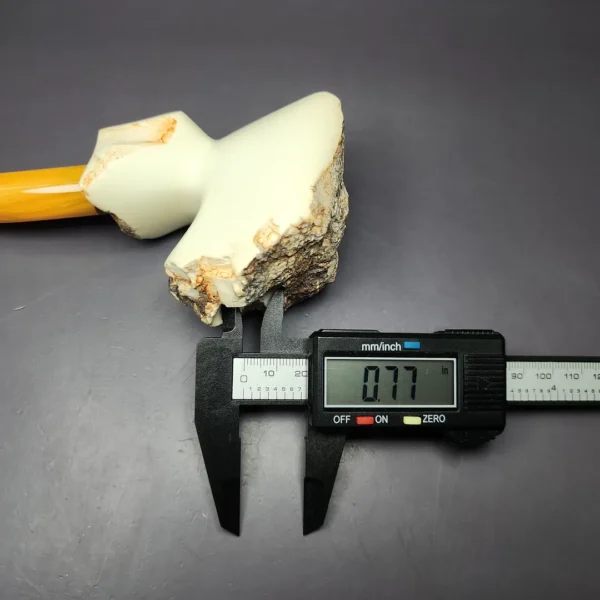 MBSD Meerschaum Deluxe Natural Freehand Block Meerschaum Pipe, Briar-Mortise, New - Image 9